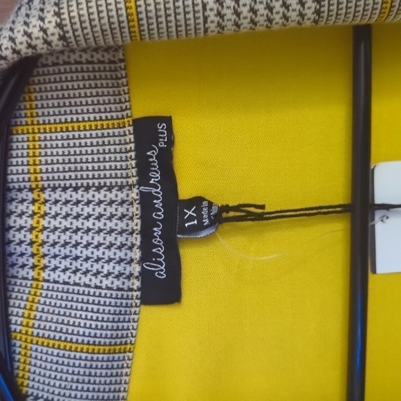 New with Tags Alison Andrews Plus Black, White & Gray Stripe Blazer Size 1X - Picture 4 of 8